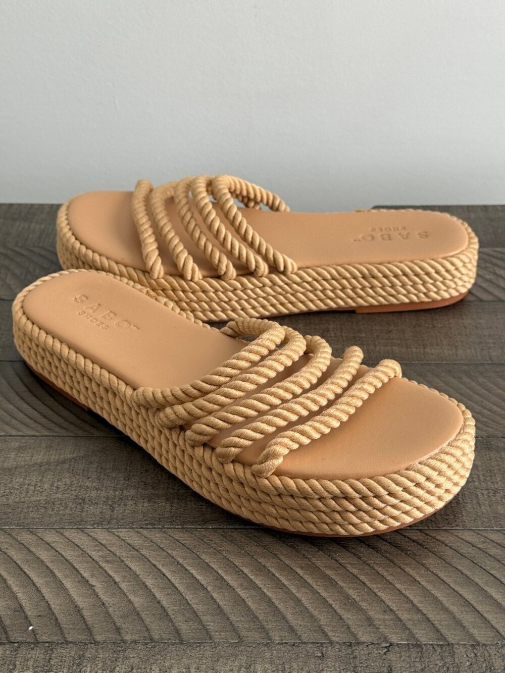 SABO Fiore Platform Sandals - Natural Boho Rope Sandals Size 10